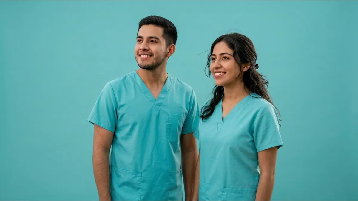 Mexican nurse in a professional healthcare setting
